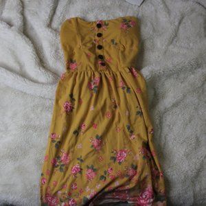No Boundaries Strapless Summer Floral Dress -- Small/Medium -- ULN